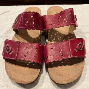 🌎 Earth Origins Tessa Sandal | Red Leather | Women's Size 8.5 Wide